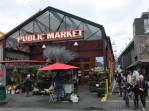 Chegando ao Granville Island Public Market, em Vancouver, no Canadá